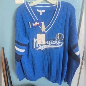Blue Mavericks V-Neck Sweater